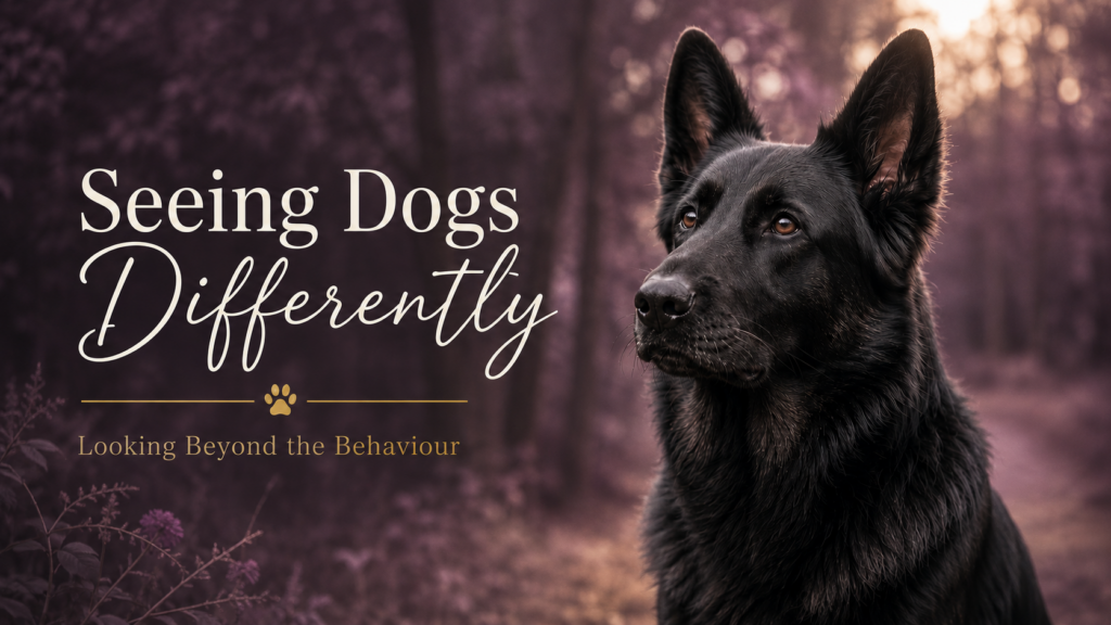 Zeus-inspired German Shepherd representing the Seeing Dogs Differently movement